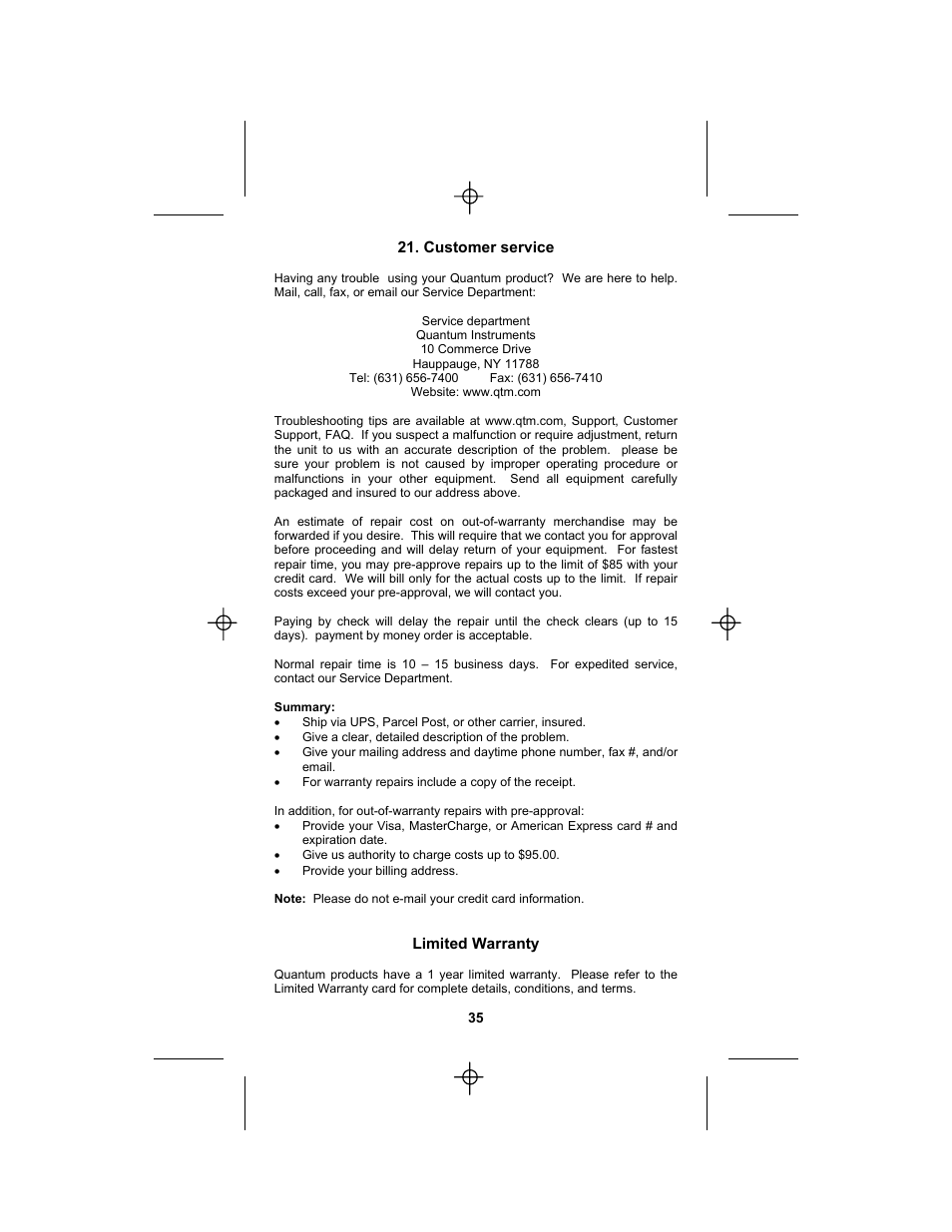 Quantum Instruments Qflash TRIO Basic Flash for Cameras User Manual | Page 37 / 40