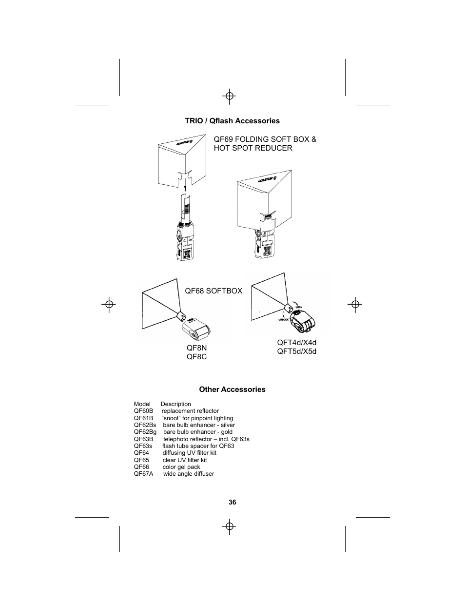 Quantum Instruments Qflash TRIO Basic Flash for Cameras User Manual | Page 38 / 40