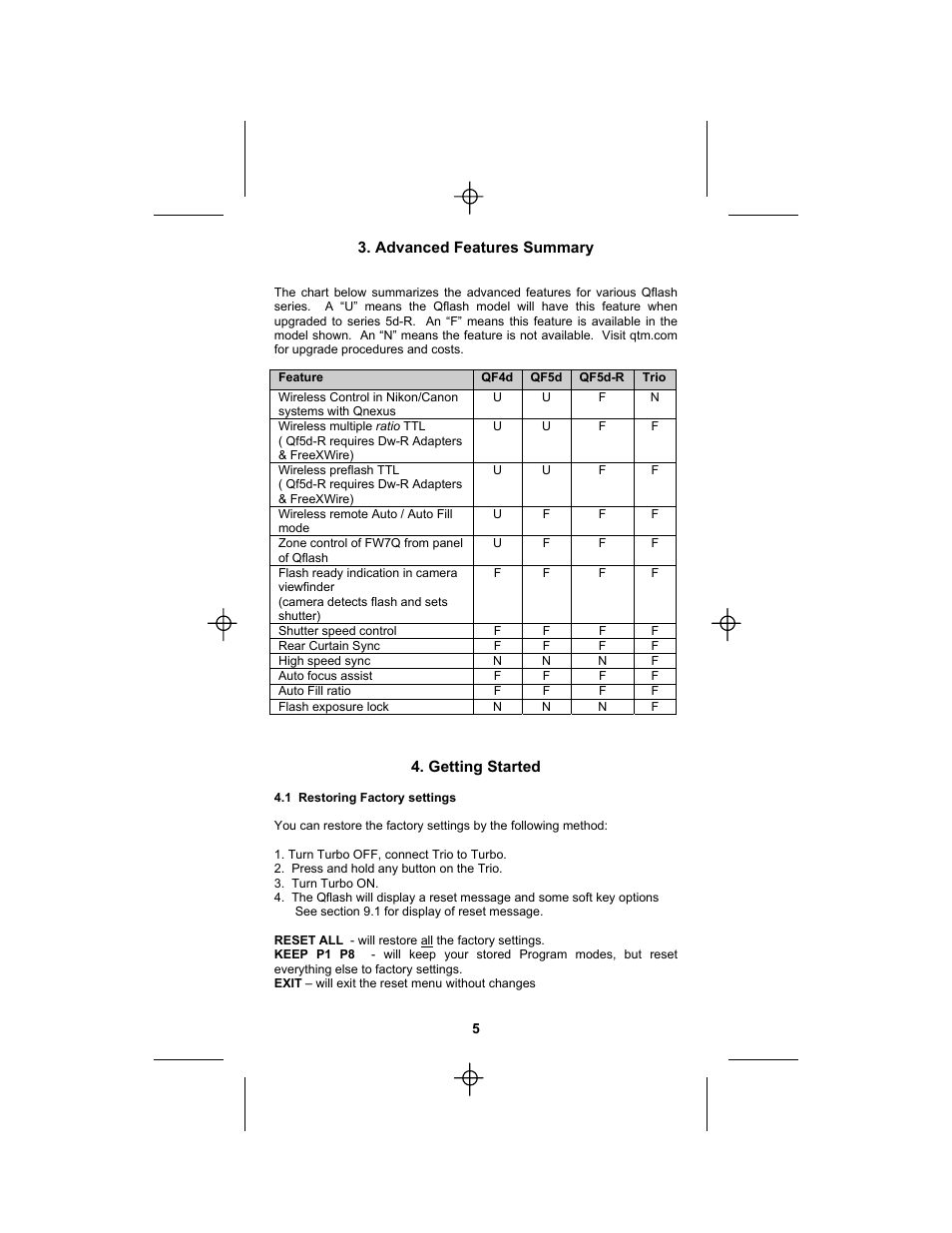 Quantum Instruments Qflash TRIO Basic Flash for Cameras User Manual | Page 7 / 40