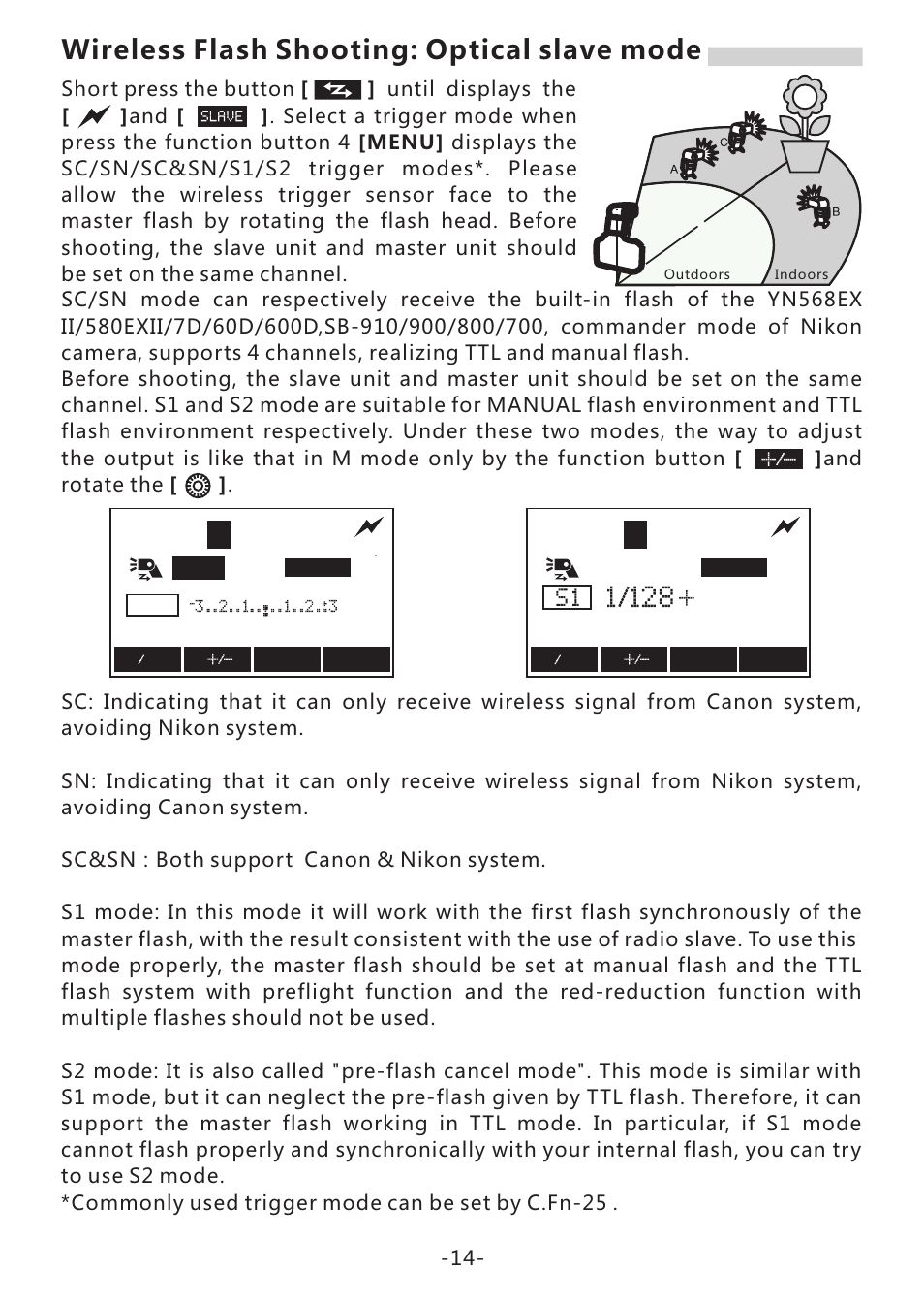 页 16, 20 0.3 m, 20 m | Wireless flash shooting: optical slave mode, Ettl | Yongnuo Speedlite YN968EX-RT for Cameras User Manual | Page 16 / 26