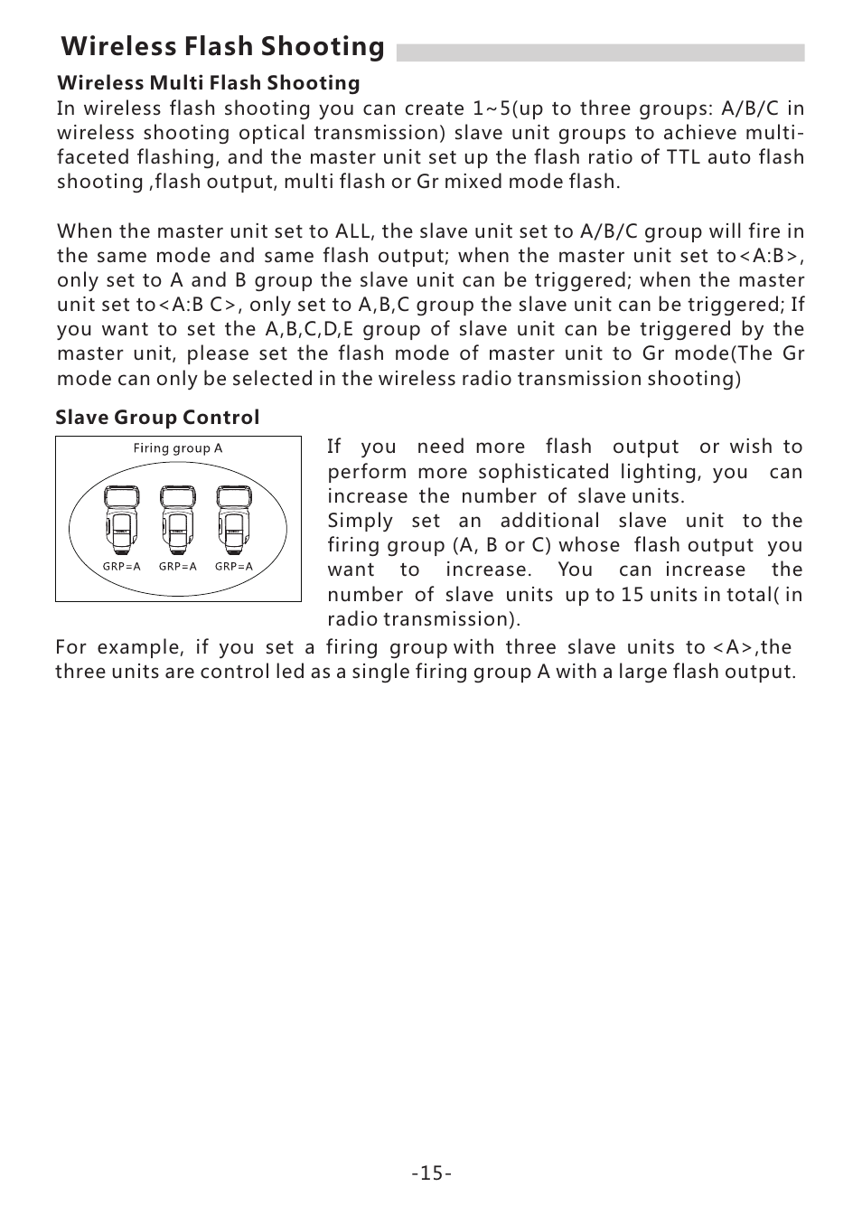 页 17, Wireless flash shooting | Yongnuo Speedlite YN968EX-RT for Cameras User Manual | Page 17 / 26