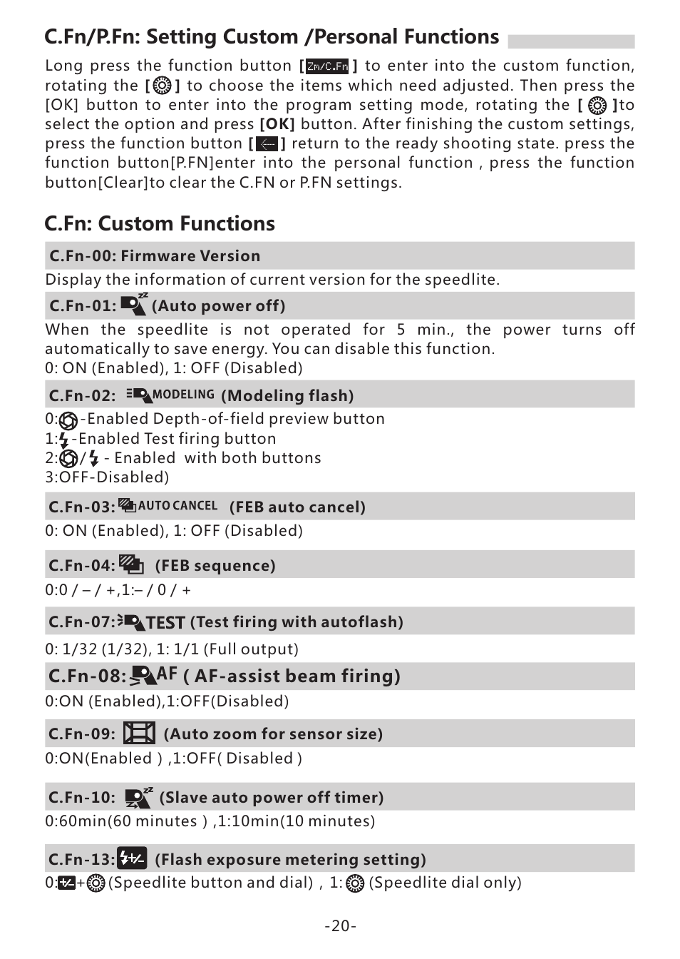 页 22 | Yongnuo Speedlite YN968EX-RT for Cameras User Manual | Page 22 / 26