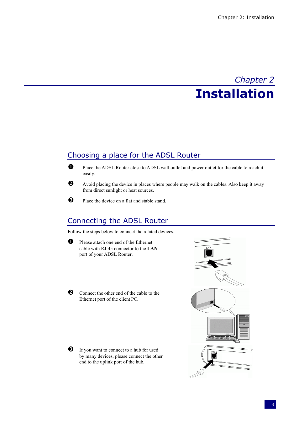 Installation, Chapter 2 | Dynalink RTA230 User Manual | Page 11 / 88