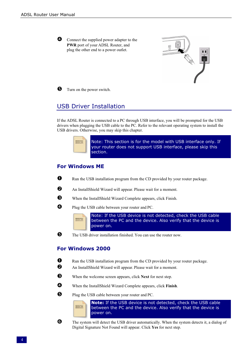 Usb driver installation | Dynalink RTA230 User Manual | Page 12 / 88