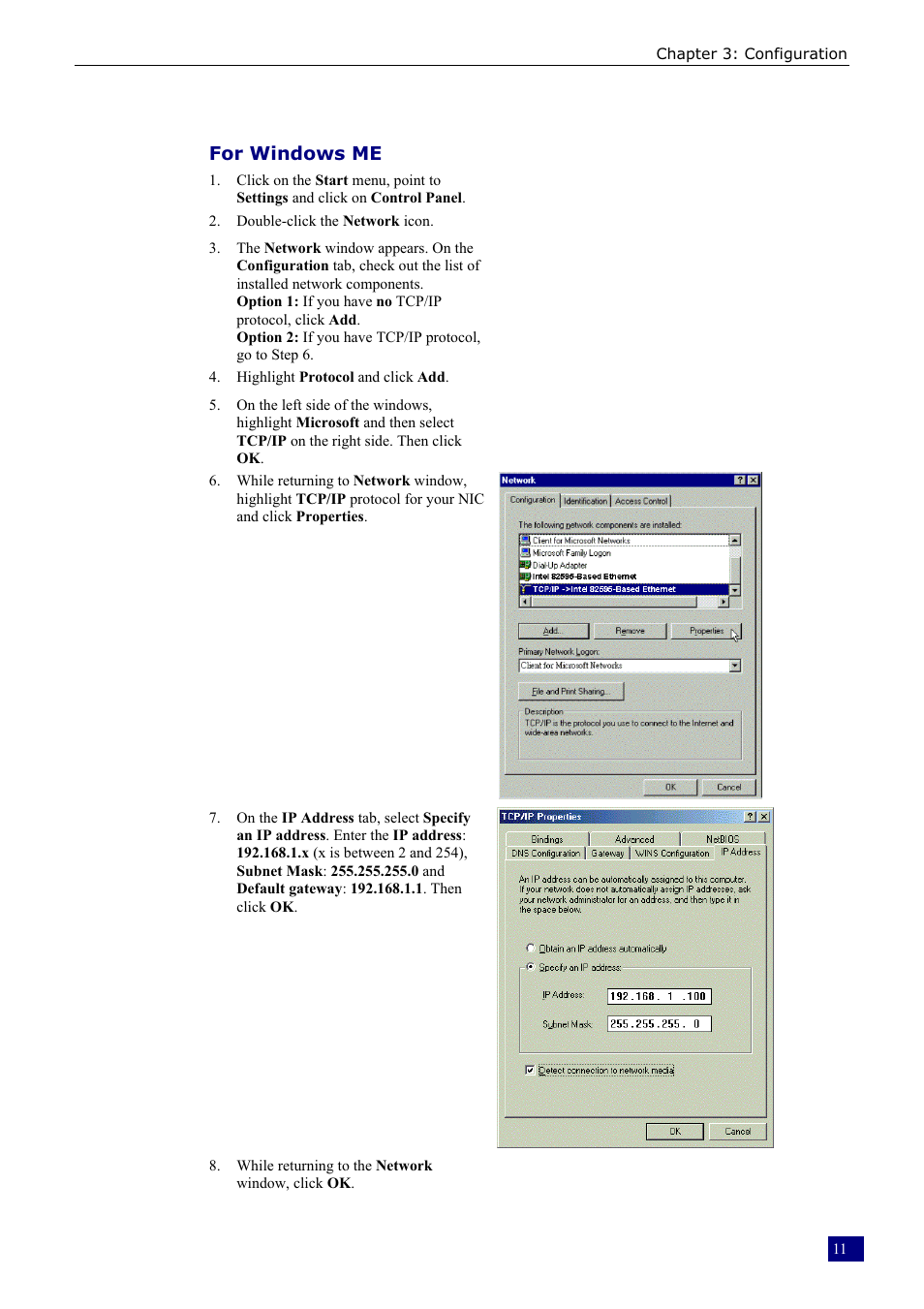 For windows me | Dynalink RTA230 User Manual | Page 19 / 88