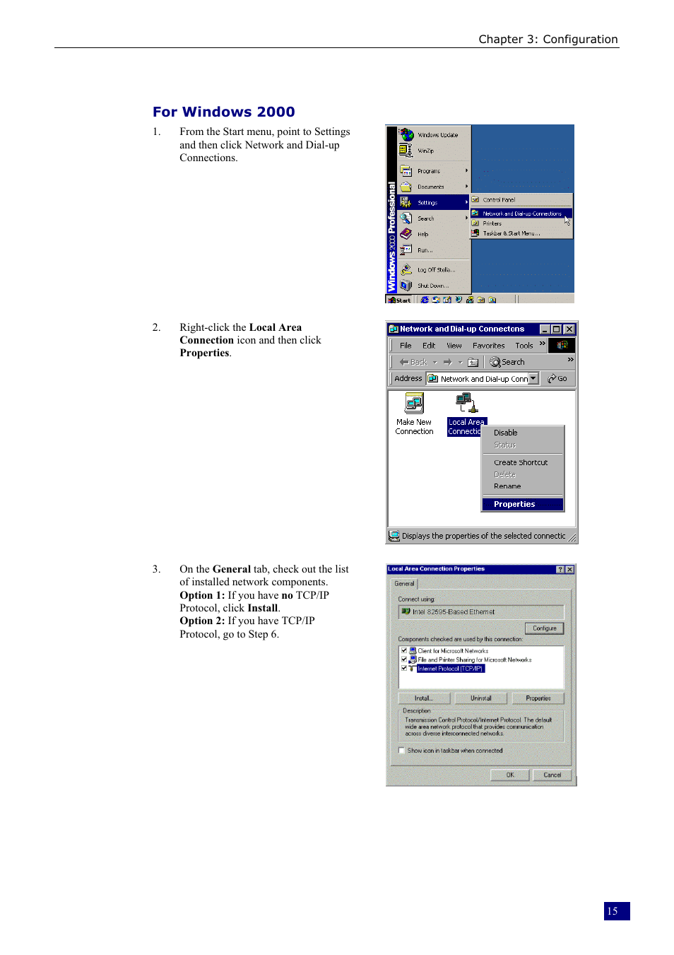 For windows 2000 | Dynalink RTA230 User Manual | Page 23 / 88