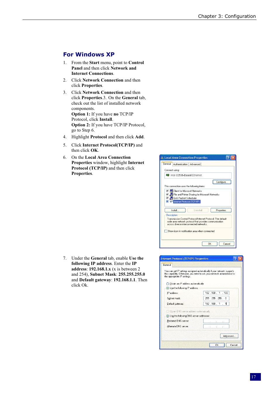 For windows xp | Dynalink RTA230 User Manual | Page 25 / 88