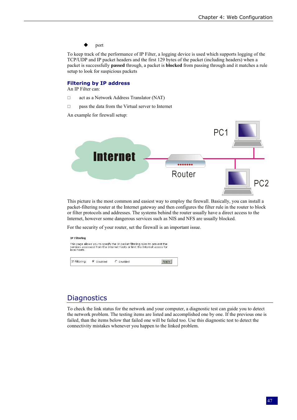 Diagnostics | Dynalink RTA230 User Manual | Page 55 / 88