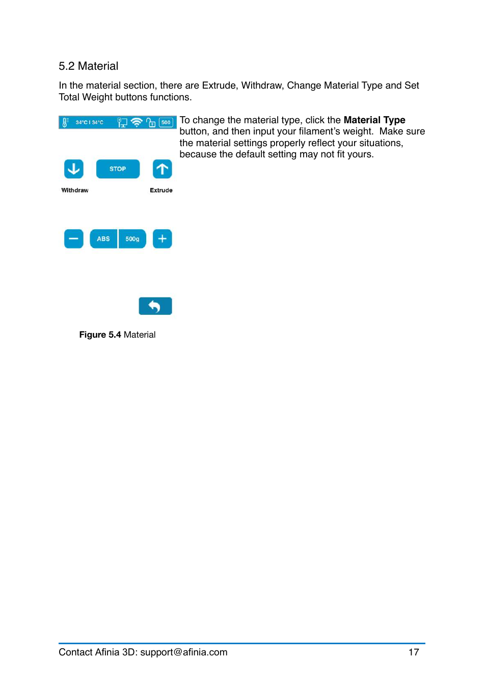 2 material, Aterial | Afinia H+1 3D Printer User Manual | Page 18 / 53