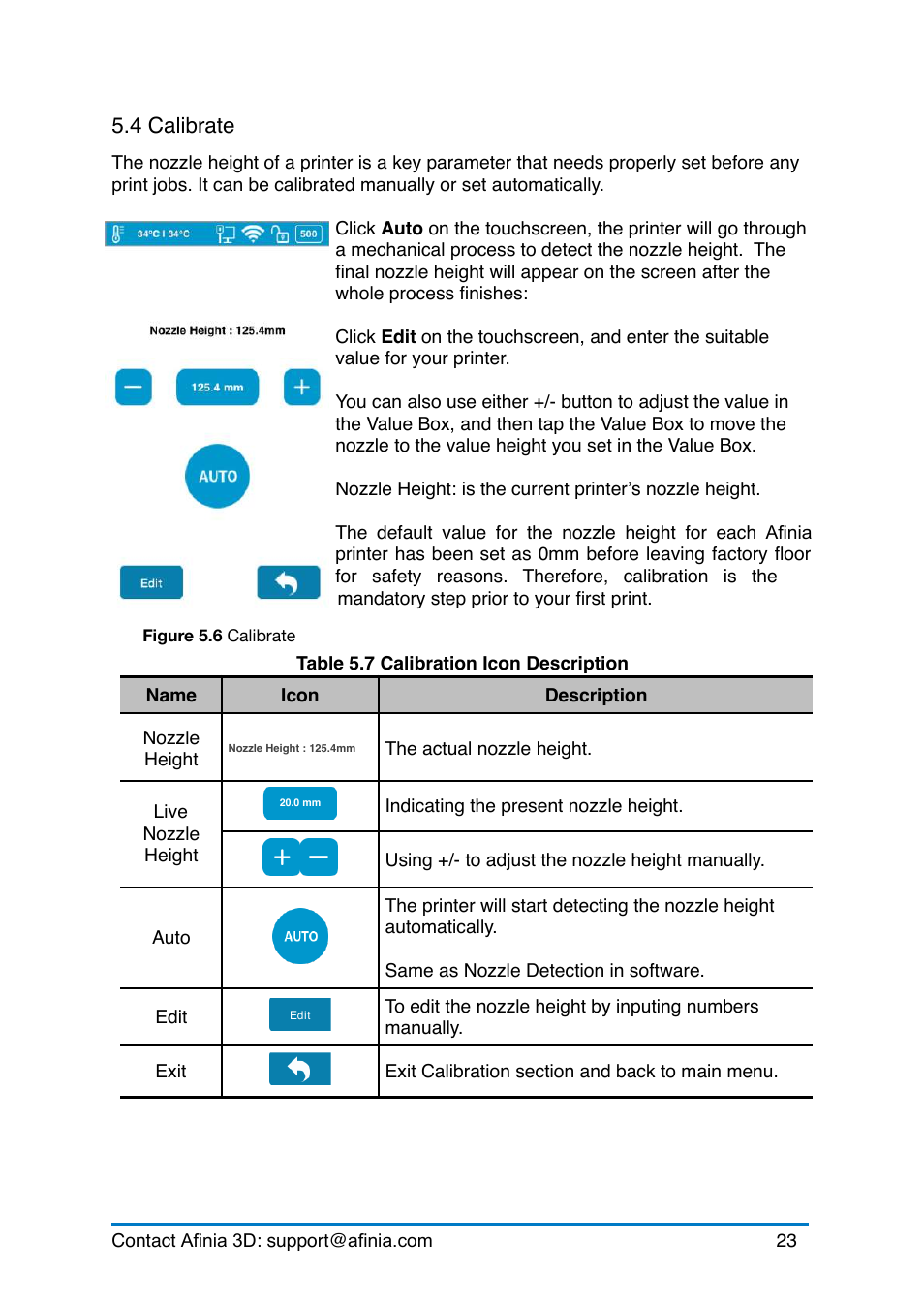 4 calibrate, Alibrate | Afinia H+1 3D Printer User Manual | Page 24 / 53