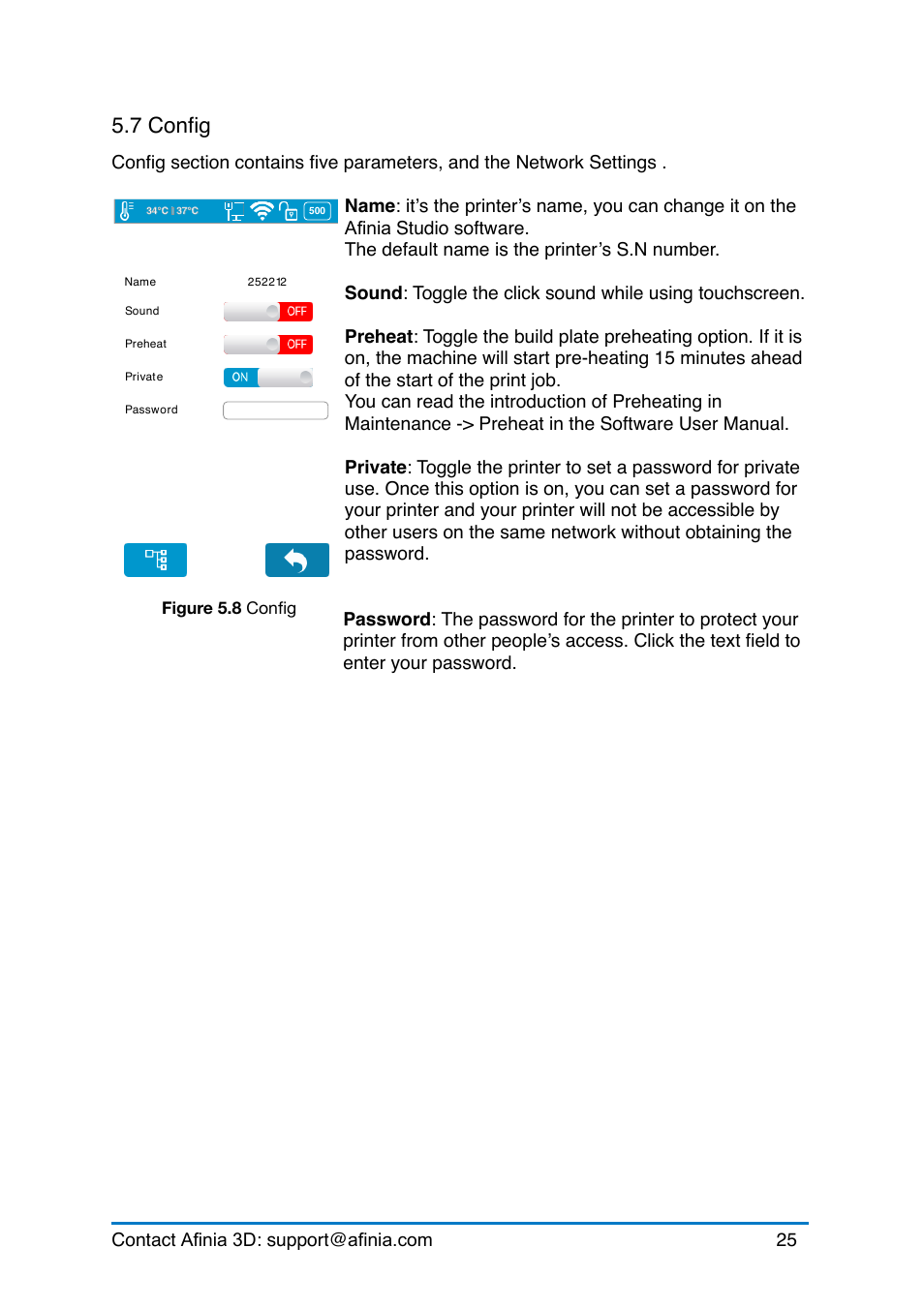 7 config, Onfig | Afinia H+1 3D Printer User Manual | Page 26 / 53