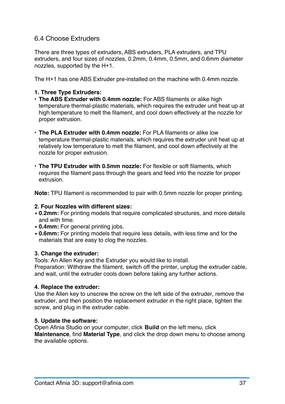 Afinia H+1 3D Printer User Manual | Page 38 / 53