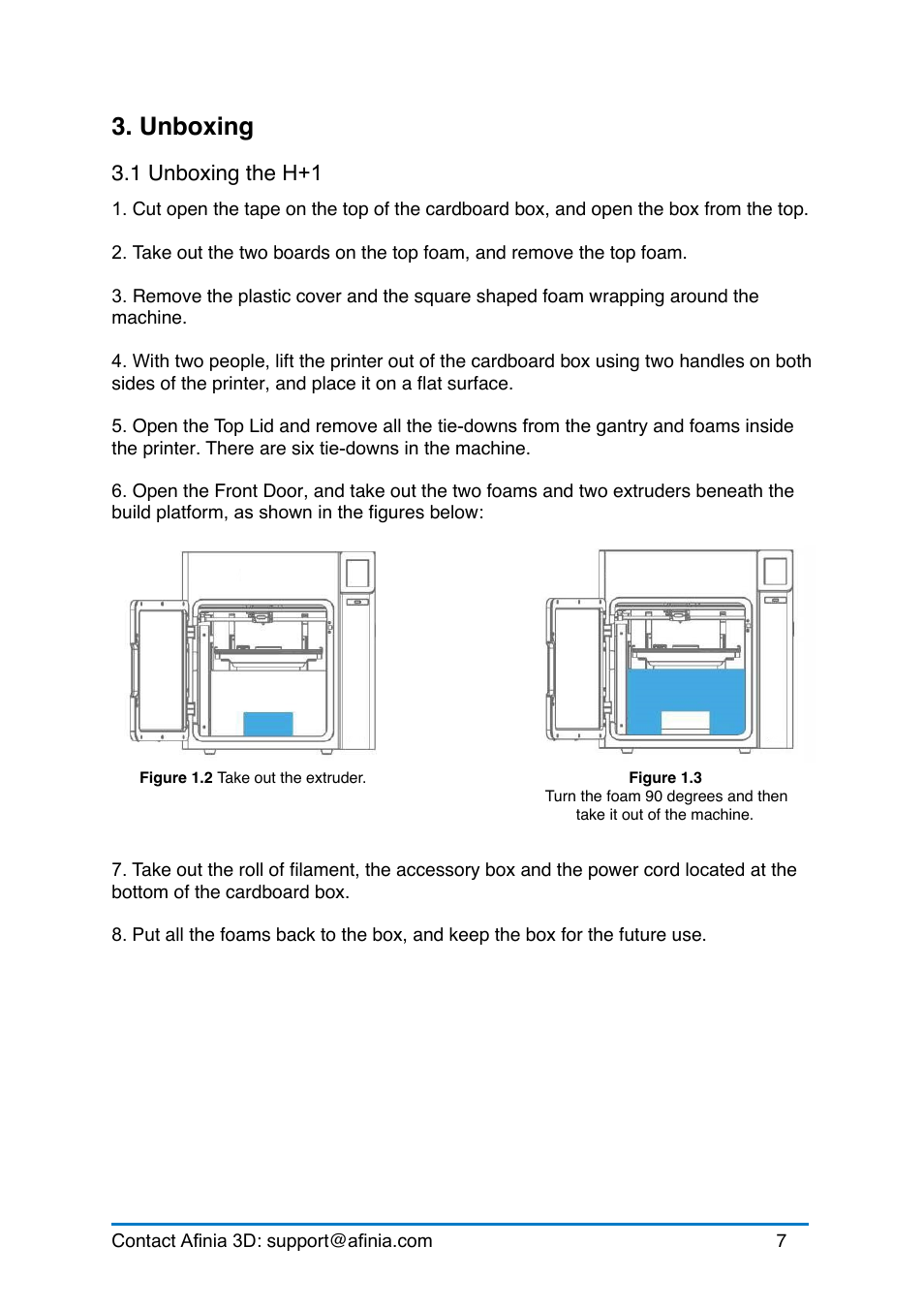 Unboxing, 1 unboxing the up300, Nboxing | Afinia H+1 3D Printer User Manual | Page 8 / 53