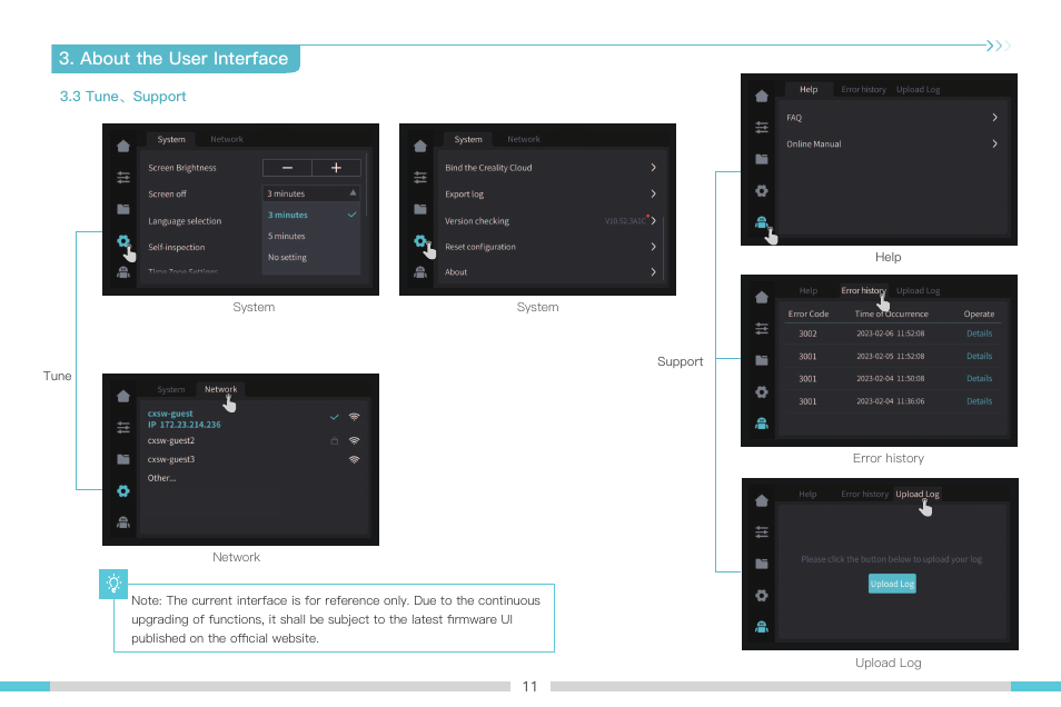 About the user interface | Creality K1 Max 3D Printer User Manual | Page 14 / 25