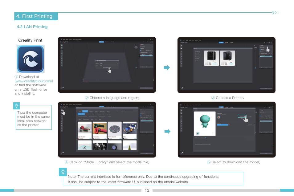 First printing | Creality K1 Max 3D Printer User Manual | Page 16 / 25