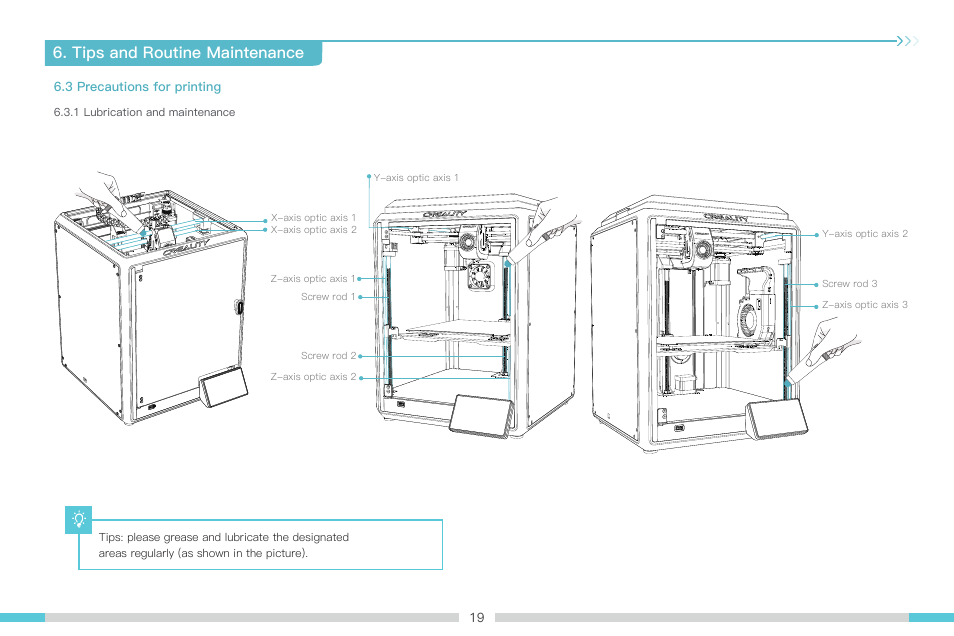 Tips and routine maintenance | Creality K1 Max 3D Printer User Manual | Page 22 / 25