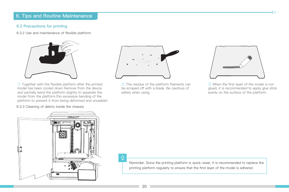 Tips and routine maintenance | Creality K1 Max 3D Printer User Manual | Page 23 / 25