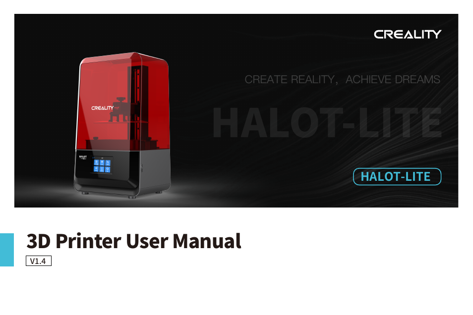 Creality Halot-Lite Resin 3D Printer User Manual | 22 pages