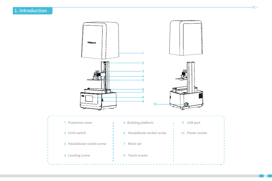 Introduction | Creality Halot-Lite Resin 3D Printer User Manual | Page 5 / 22