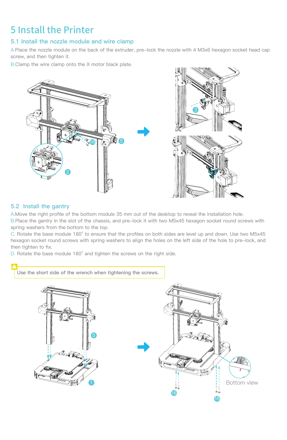 5 install the printer | Creality Ender-3 S1 Pro FDM 3D Printer User Manual | Page 4 / 12