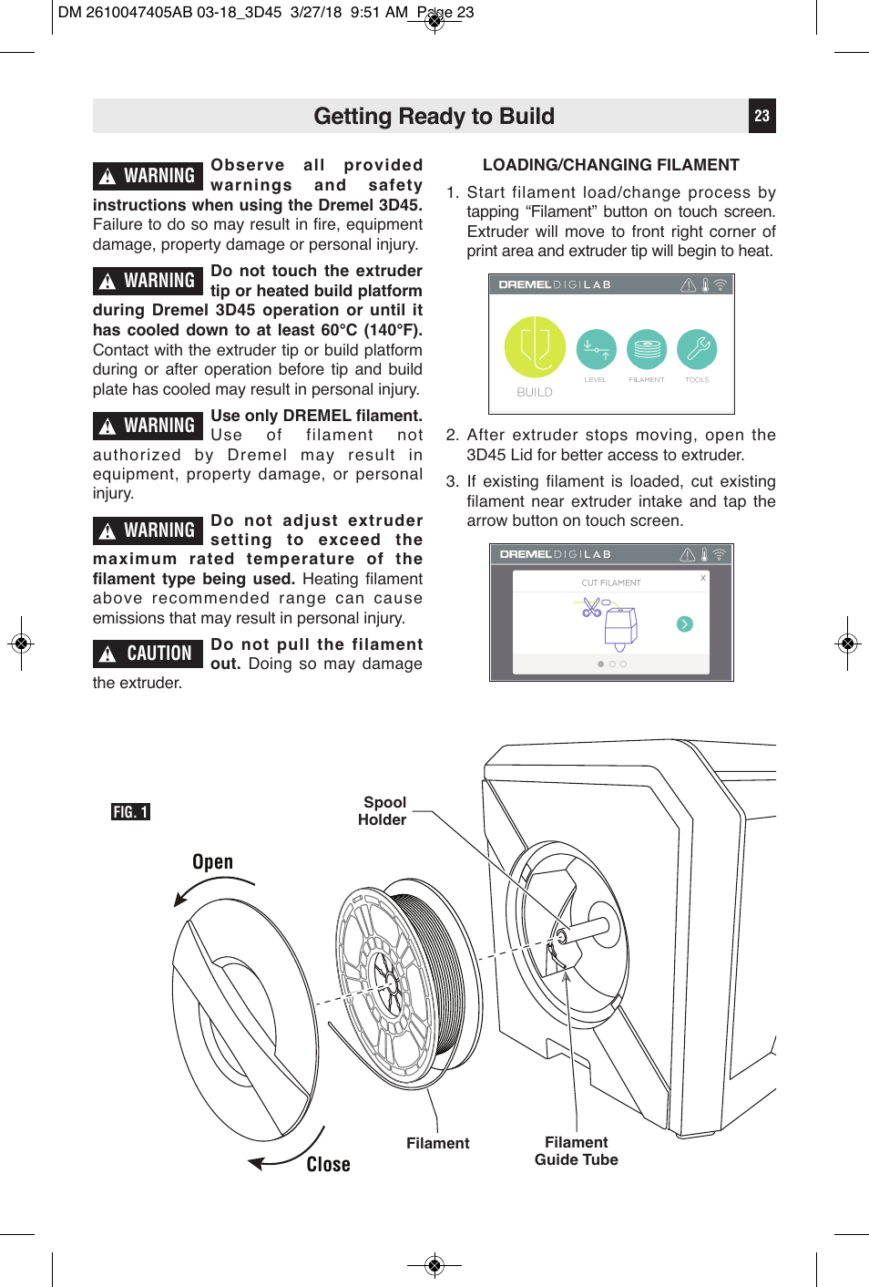 Getting ready to build | Dremel Digilab 3D45-EDU Printer for Education User Manual | Page 23 / 37
