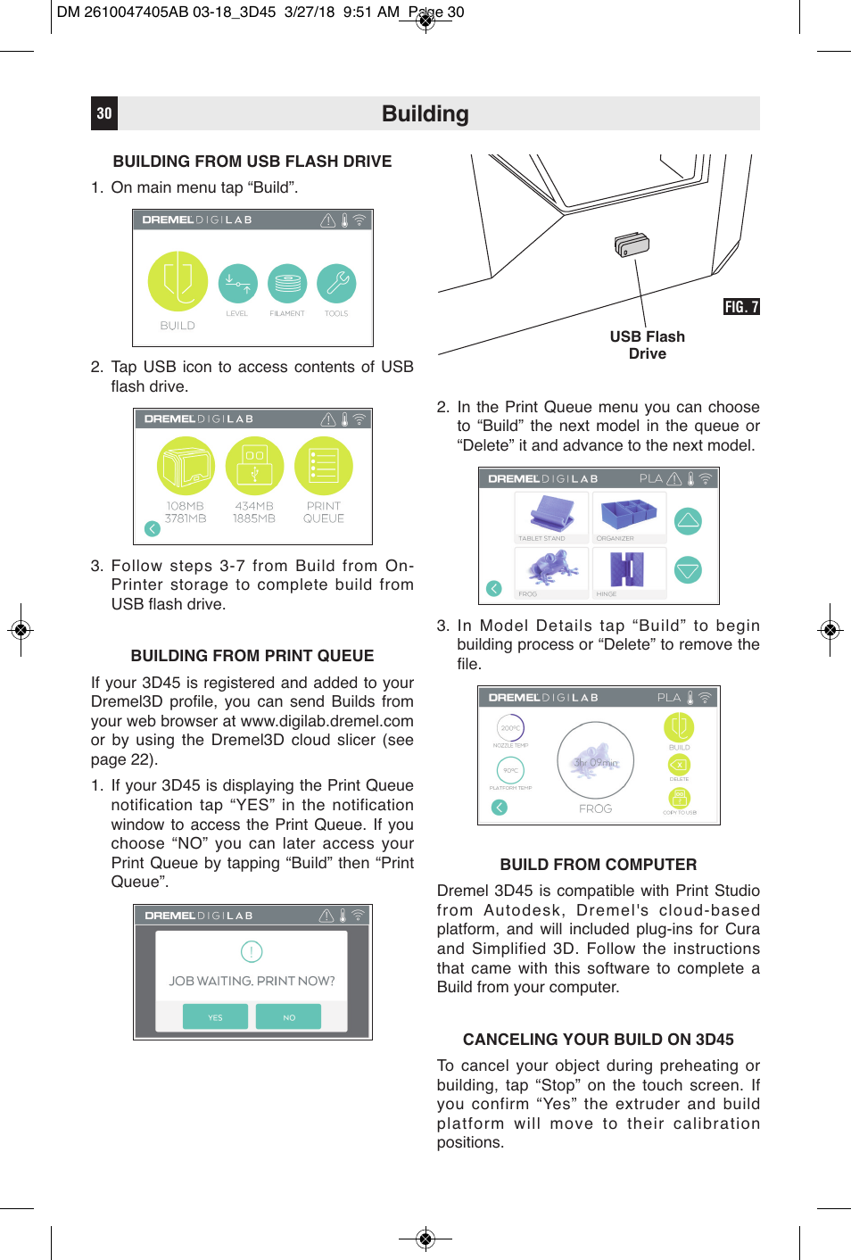 Building | Dremel Digilab 3D45-EDU Printer for Education User Manual | Page 30 / 37