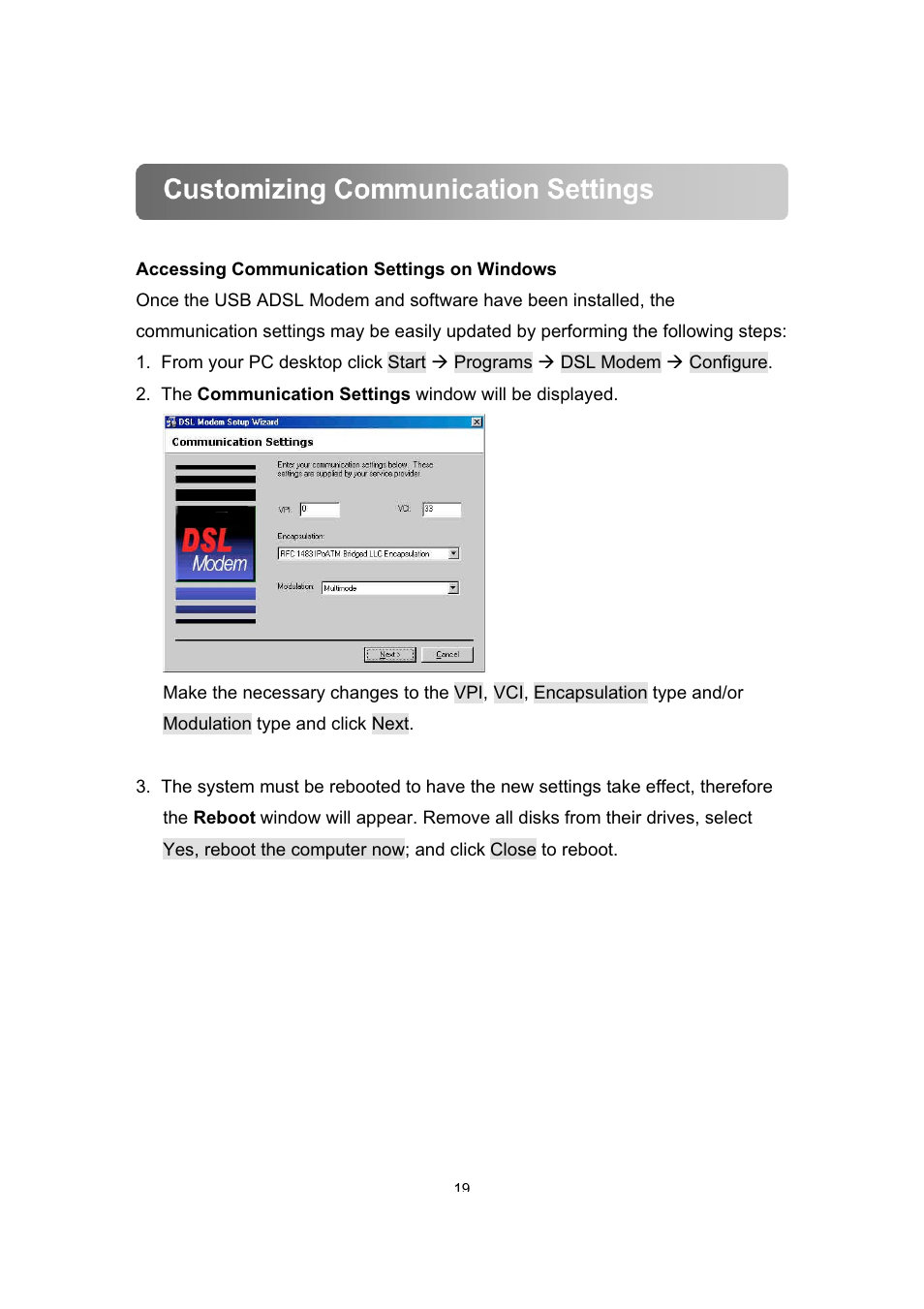 Customizing communication settings | Dynalink ALE800 User Manual | Page 20 / 30