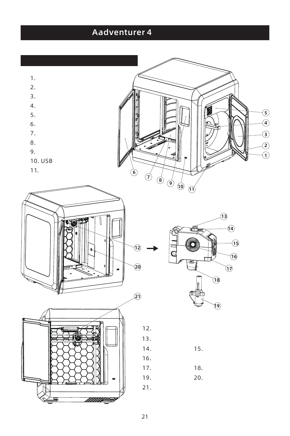 Aadventurer 4 | FlashForge Adventurer 4 3D Printer (FFF) User Manual | Page 23 / 28