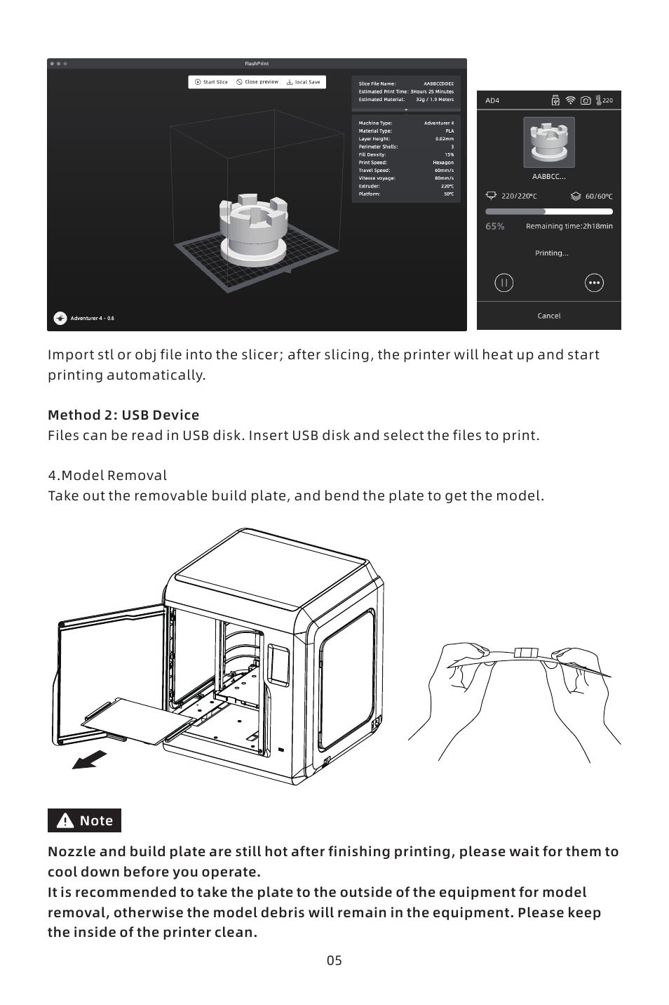 FlashForge Adventurer 4 3D Printer (FFF) User Manual | Page 7 / 28