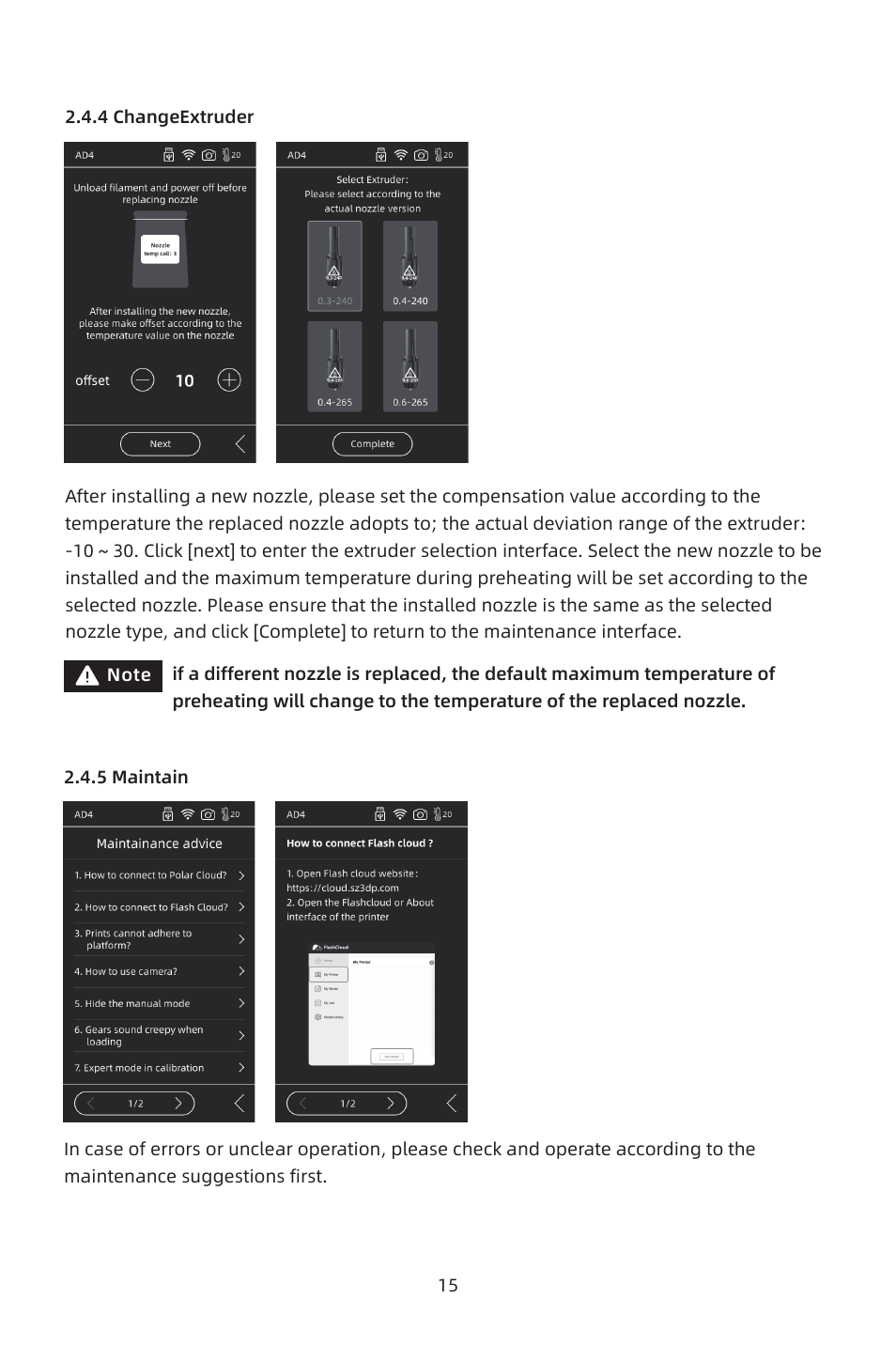 FlashForge Adventurer 4 3D Printer (FFF) User Manual | Page 16 / 52