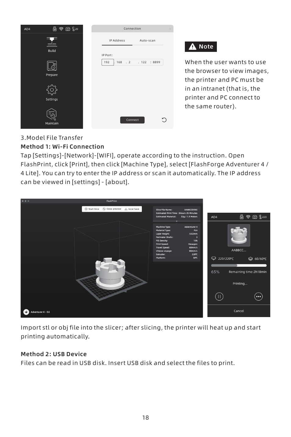 FlashForge Adventurer 4 3D Printer (FFF) User Manual | Page 19 / 52