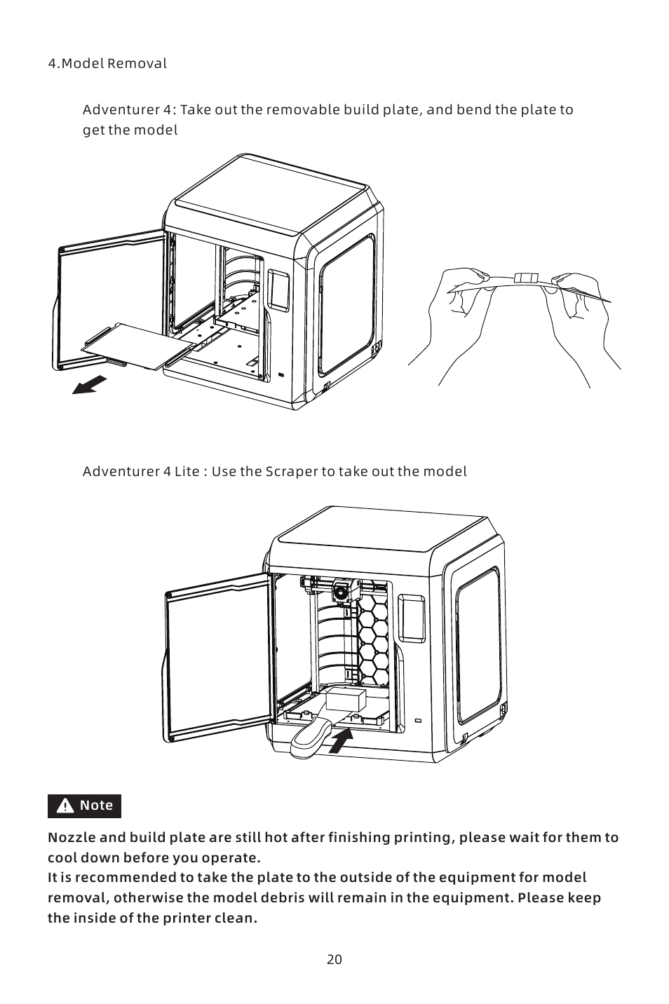 FlashForge Adventurer 4 3D Printer (FFF) User Manual | Page 21 / 52