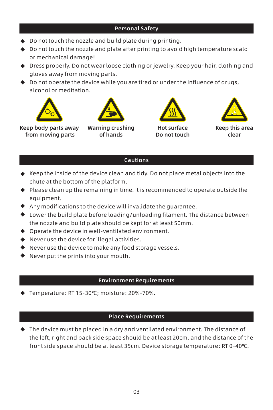 FlashForge Adventurer 4 3D Printer (FFF) User Manual | Page 4 / 52