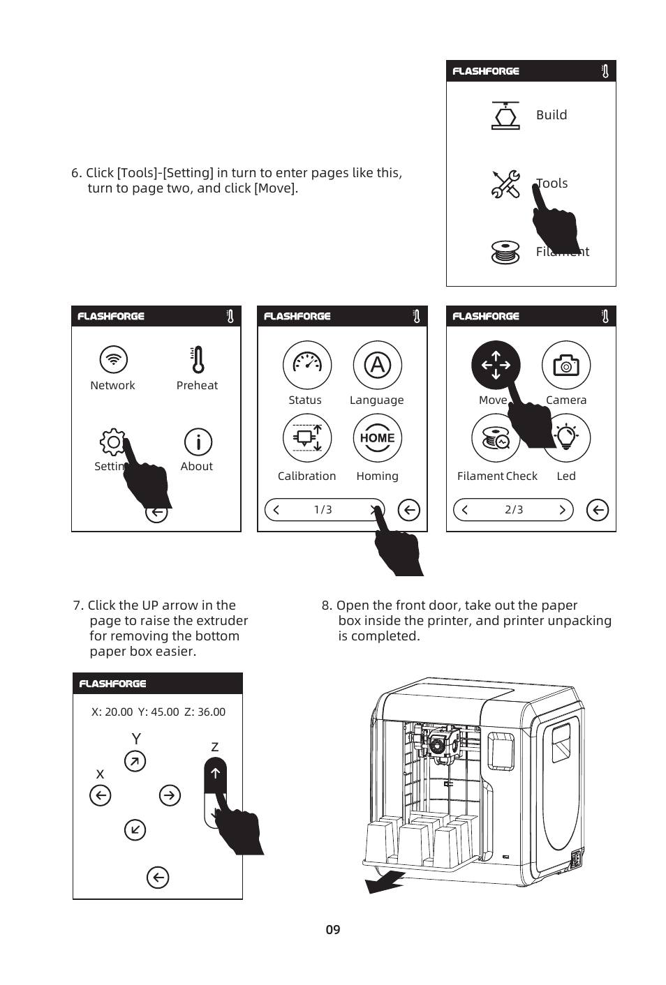 Xz y | FlashForge Adventurer 3 Pro 2 3D Printer User Manual | Page 12 / 58