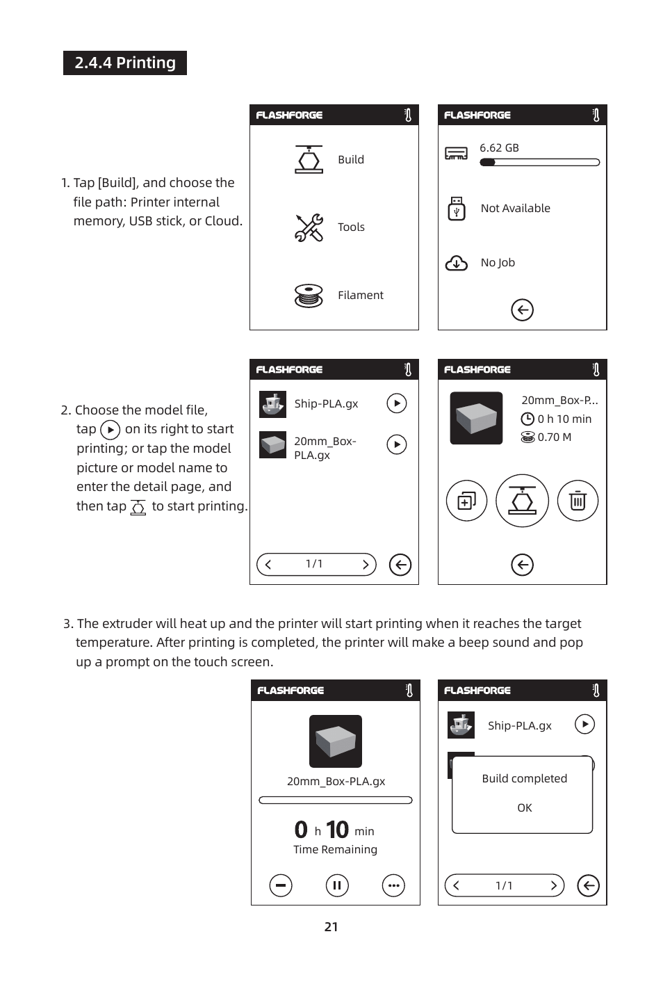 4 printing | FlashForge Adventurer 3 Pro 2 3D Printer User Manual | Page 24 / 58