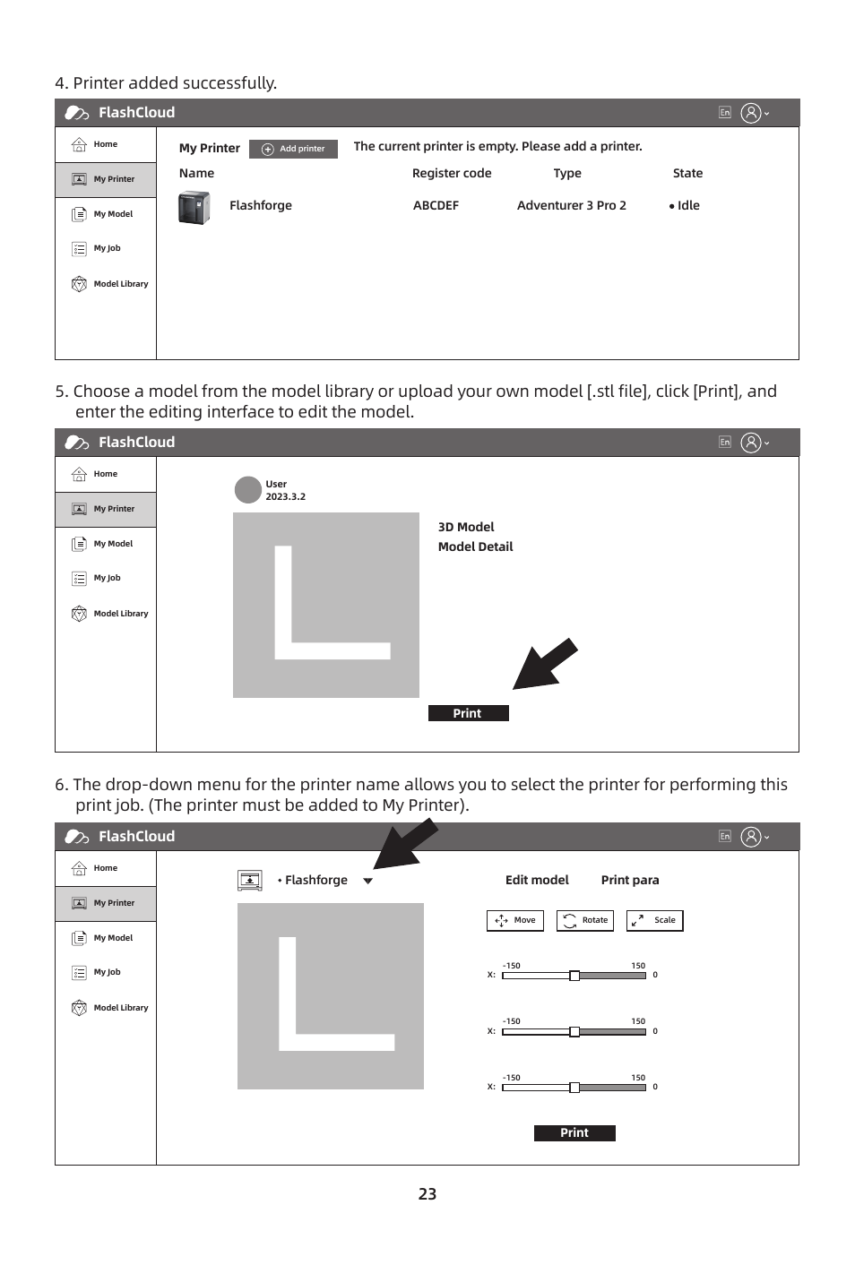 Flashcloud | FlashForge Adventurer 3 Pro 2 3D Printer User Manual | Page 26 / 58