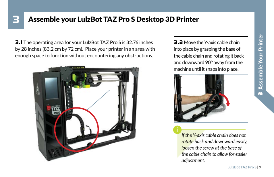 Assemble your lulzbot taz pro s desktop 3d printer | LulzBot TAZ Pro S 3D Printer User Manual | Page 11 / 48