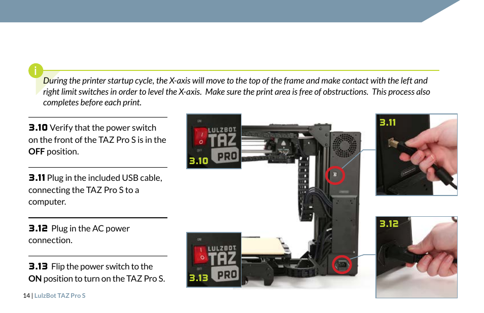 LulzBot TAZ Pro S 3D Printer User Manual | Page 16 / 48