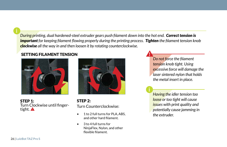 LulzBot TAZ Pro S 3D Printer User Manual | Page 28 / 48