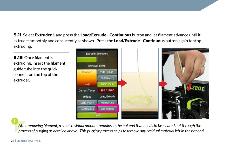 LulzBot TAZ Pro S 3D Printer User Manual | Page 30 / 48
