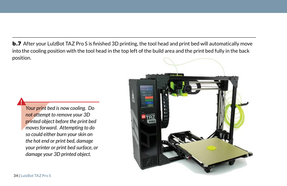 LulzBot TAZ Pro S 3D Printer User Manual | Page 36 / 48