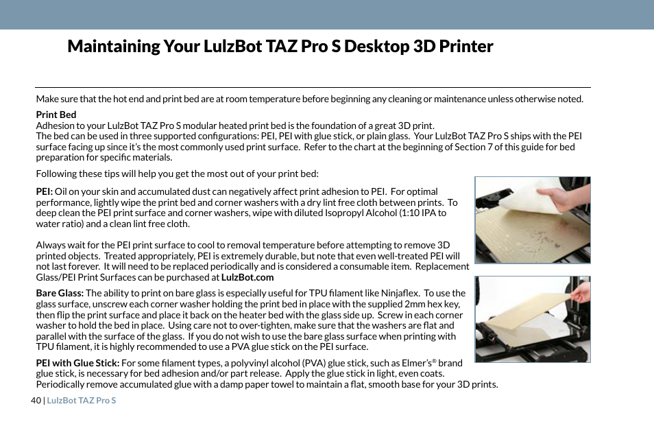 LulzBot TAZ Pro S 3D Printer User Manual | Page 42 / 48