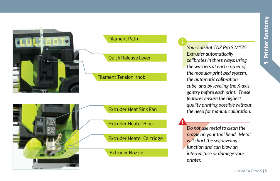 LulzBot TAZ Pro S 3D Printer User Manual | Page 7 / 48