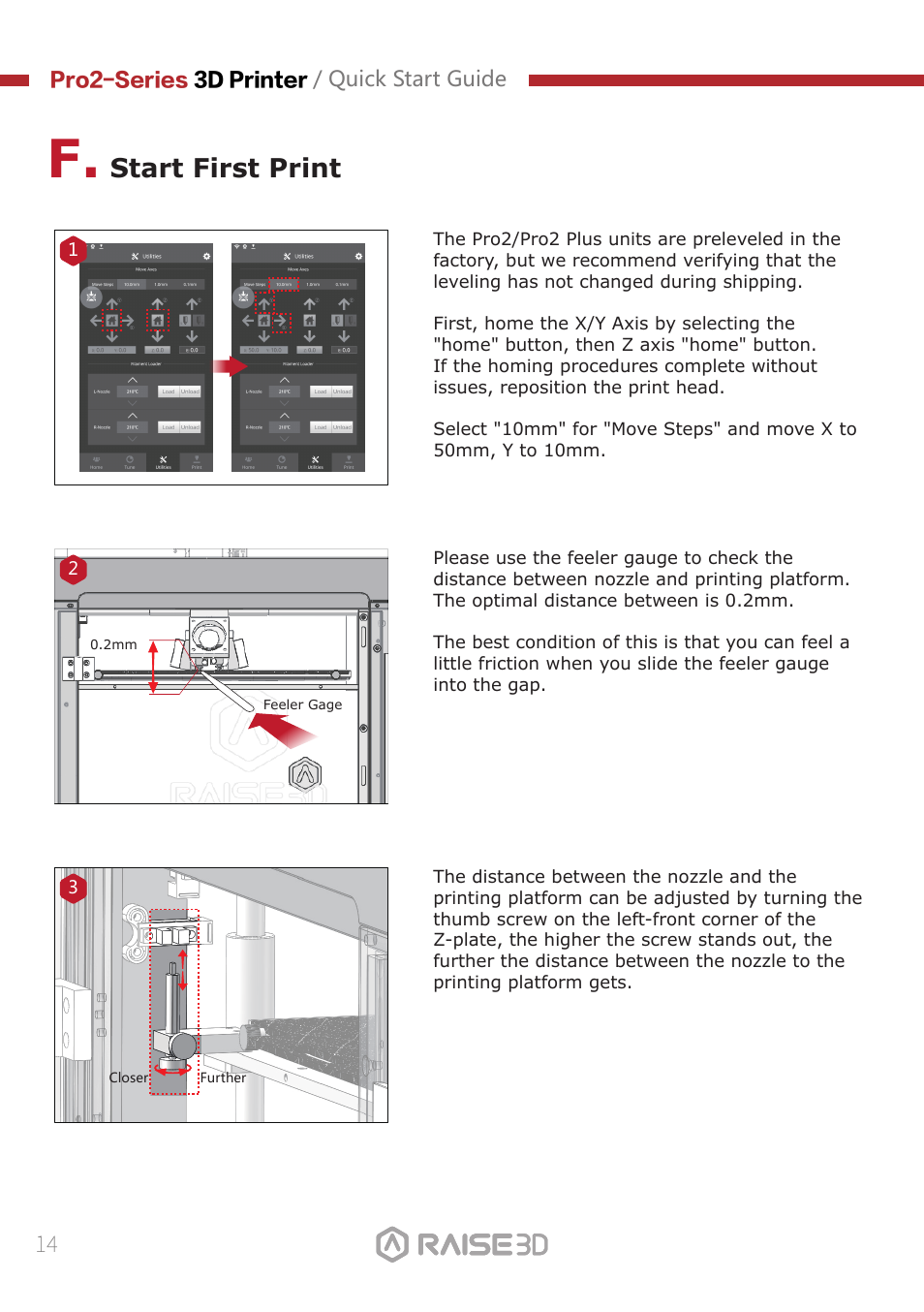 Start first print | Raise 3D Pro2 Plus Large Format 3D Printer User Manual | Page 16 / 31