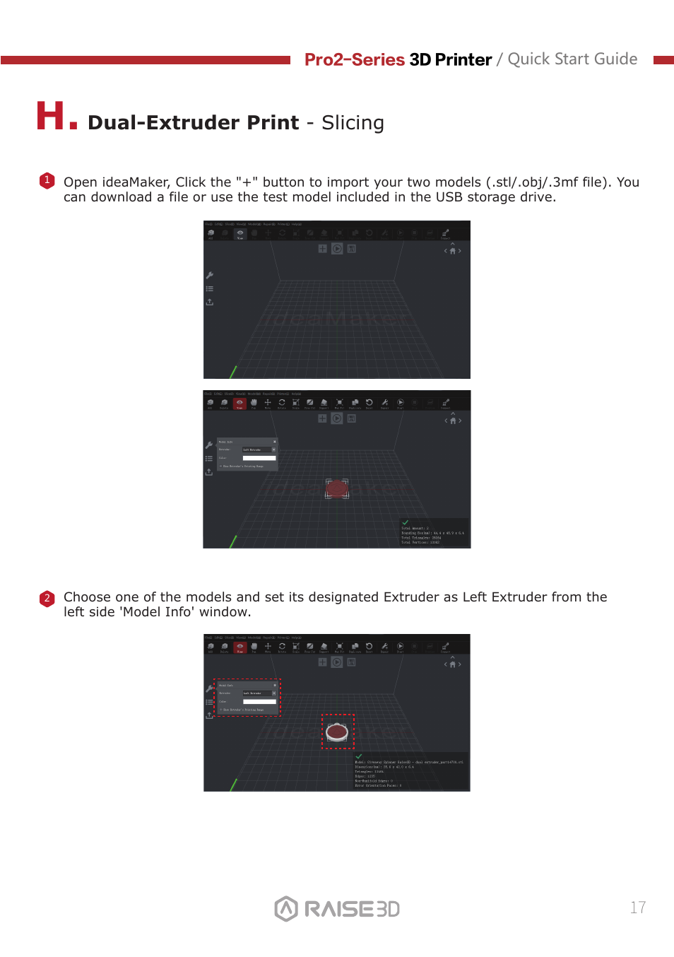 Dual-extruder print - slicing | Raise 3D Pro2 Plus Large Format 3D Printer User Manual | Page 19 / 31