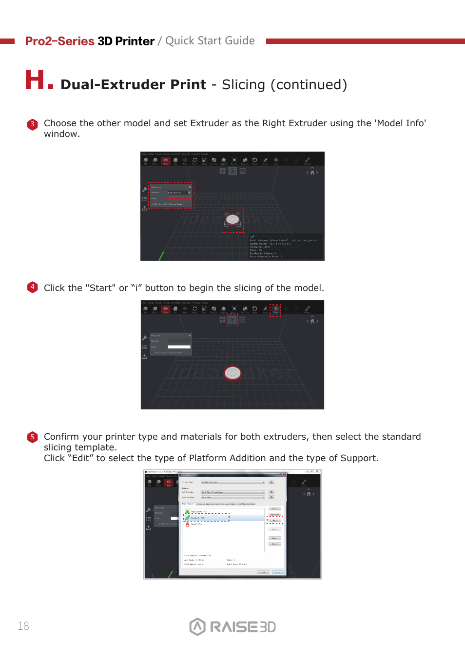 Dual-extruder print - slicing (continued) | Raise 3D Pro2 Plus Large Format 3D Printer User Manual | Page 20 / 31