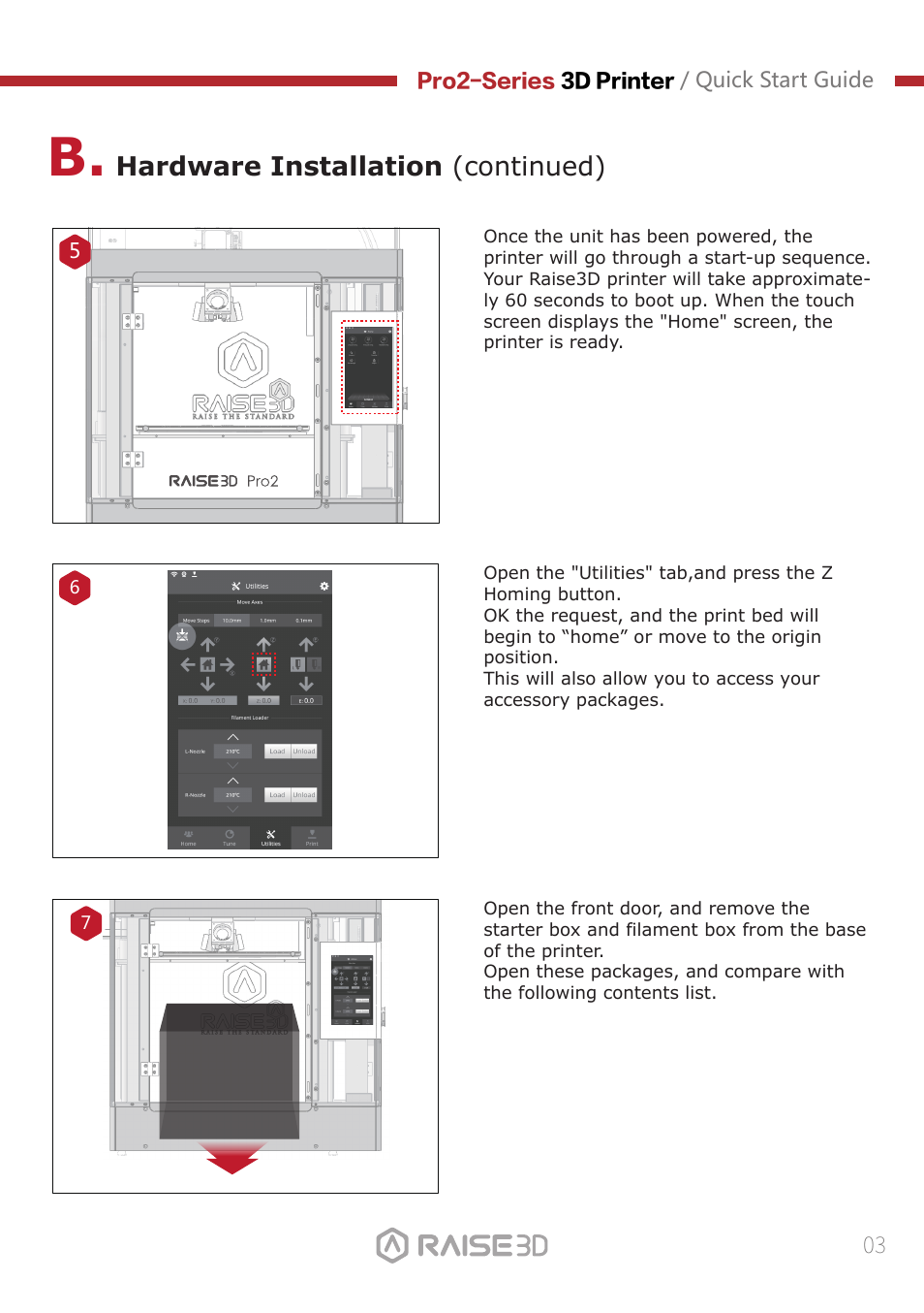 Hardware installation (continued) | Raise 3D Pro2 Plus Large Format 3D Printer User Manual | Page 5 / 31