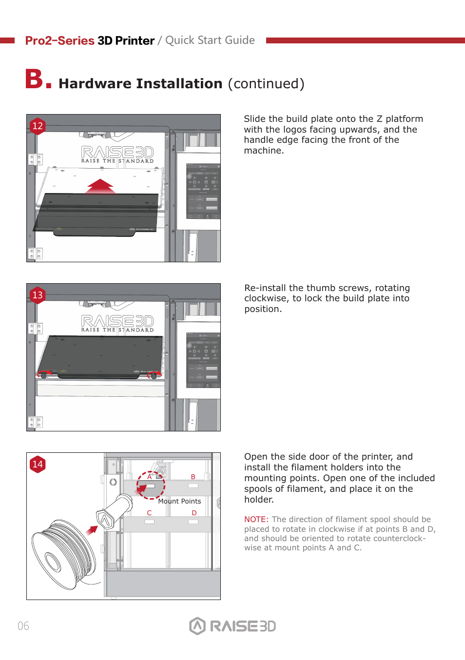 Hardware installation (continued) | Raise 3D Pro2 Plus Large Format 3D Printer User Manual | Page 8 / 31