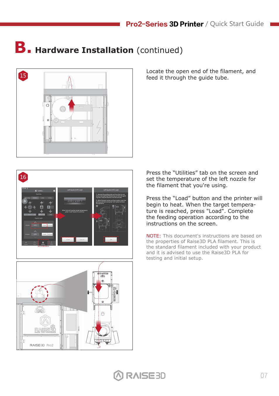 Hardware installation (continued) | Raise 3D Pro2 Plus Large Format 3D Printer User Manual | Page 9 / 31