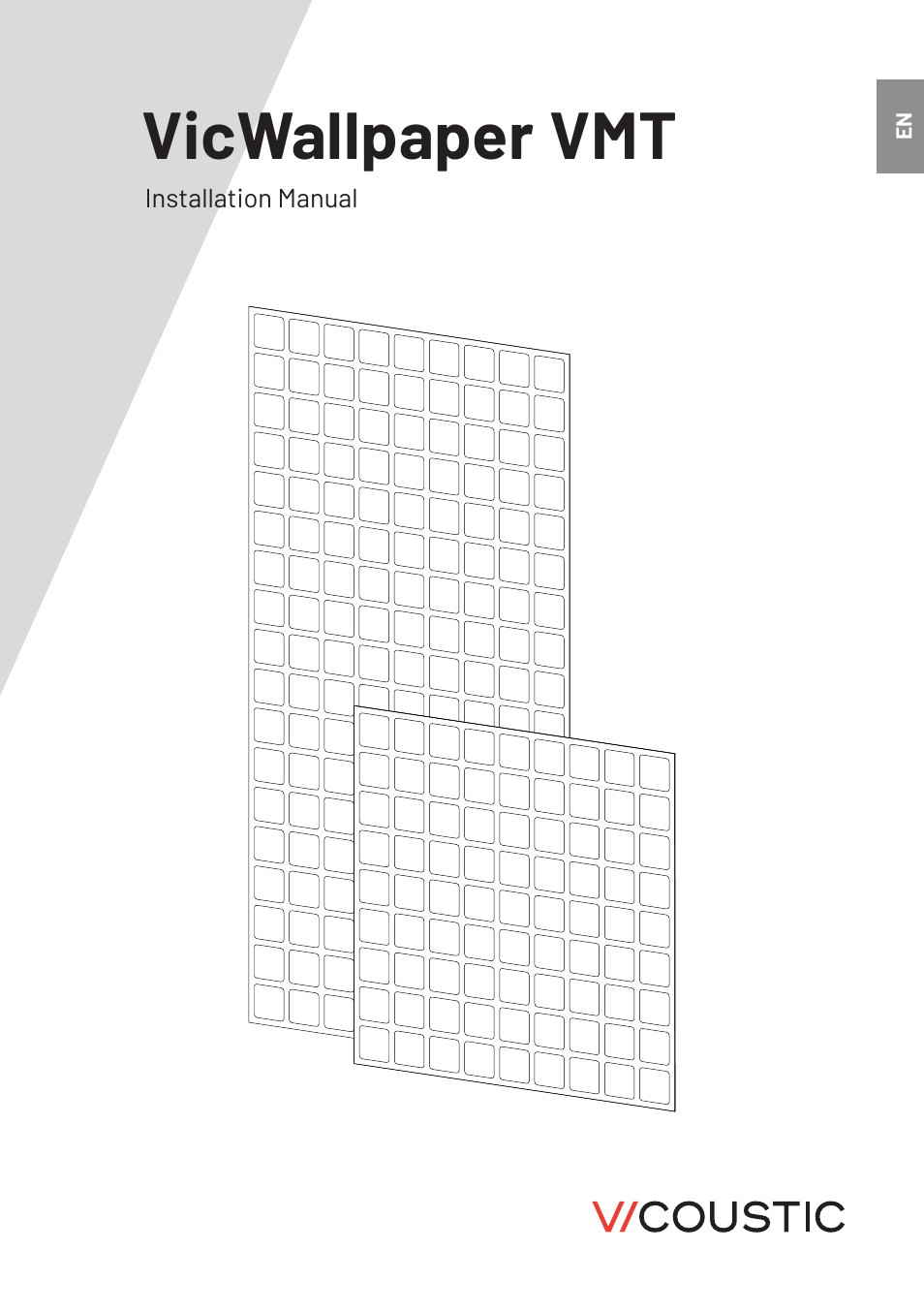 Vicoustic VicWallpaper VMT Acoustic Wallpaper Symmetric (Light Gray, 23.43 x 23.43 x 0.39", 8-Pack) User Manual | 8 pages
